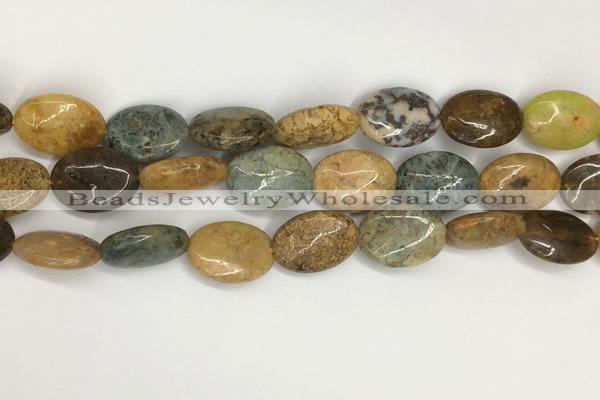 COS261 15.5 inches 15*20mm oval ocean stone beads wholesale