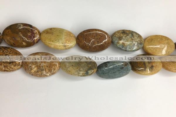 COS263 15.5 inches 22*30mm oval ocean stone beads wholesale