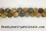 COS270 13*18mm - 15*20mm faceted nuggets ocean stone beads