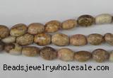 COV04 15.5 inches 6*8mm oval picture jasper beads wholesale