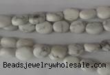 COV05 15.5 inches 6*8mm oval white howlite beads wholesale