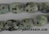 COV107 15.5 inches 12*16mm oval sesame jasper beads wholesale