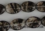 COV145 15.5 inches 13*18mm oval watermelon black beads wholesale