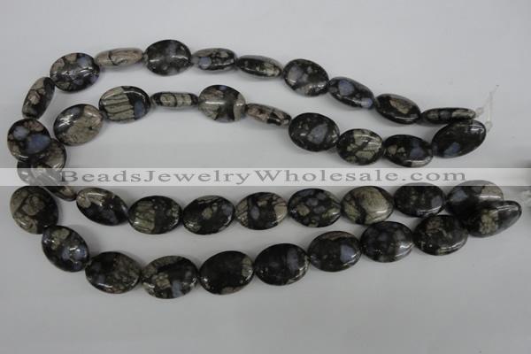 COV152 15.5 inches 15*20mm oval glaucophane beads wholesale