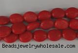 COV23 15.5 inches 8*10mm oval synthetic coral beads wholesale