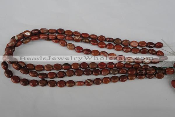 COV36 15.5 inches 8*10mm oval red jasper beads wholesale