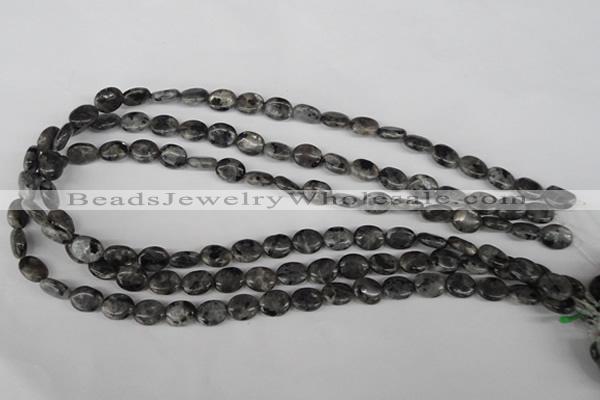 COV46 15.5 inches 8*10mm oval black labradorite beads wholesale