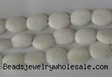 COV48 15.5 inches 8*10mm oval white shell beads wholesale