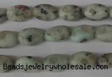 COV53 15.5 inches 8*12mm oval sesame jasper beads wholesale