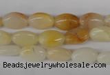 COV55 15.5 inches 8*12mm oval yellow jade gemstone beads wholesale