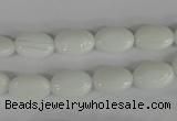 COV58 15.5 inches 8*12mm oval white porcelain beads wholesale