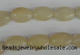 COV68 15.5 inches 10*14mm oval yellow jade beads wholesale