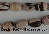 COV75 15.5 inches 10*14mm oval zebra jasper beads wholesale