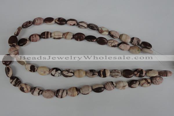 COV75 15.5 inches 10*14mm oval zebra jasper beads wholesale