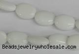 COV82 15.5 inches 10*14mm oval white porcelain beads wholesale