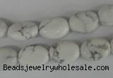 COV86 15.5 inches 10*14mm oval white howlite turquoise beads wholesale