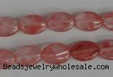 COV91 15.5 inches 10*14mm oval cherry quartz beads wholesale