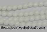 CPB02 15.5 inches 6mm round white porcelain beads wholesale