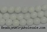 CPB03 15.5 inches 8mm round white porcelain beads wholesale