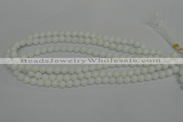 CPB03 15.5 inches 8mm round white porcelain beads wholesale