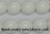 CPB07 15.5 inches 16mm round white porcelain beads wholesale