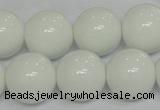 CPB08 15.5 inches 18mm round white porcelain beads wholesale