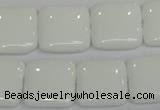 CPB115 15.5 inches 20*20mm square white porcelain beads wholesale