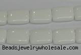 CPB121 15.5 inches 12*16mm rectangle white porcelain beads wholesale