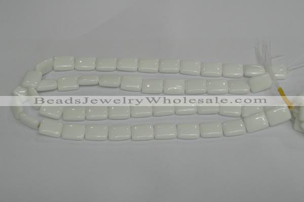 CPB121 15.5 inches 12*16mm rectangle white porcelain beads wholesale