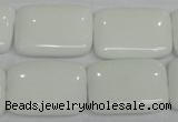 CPB123 15.5 inches 18*25mm rectangle white porcelain beads wholesale