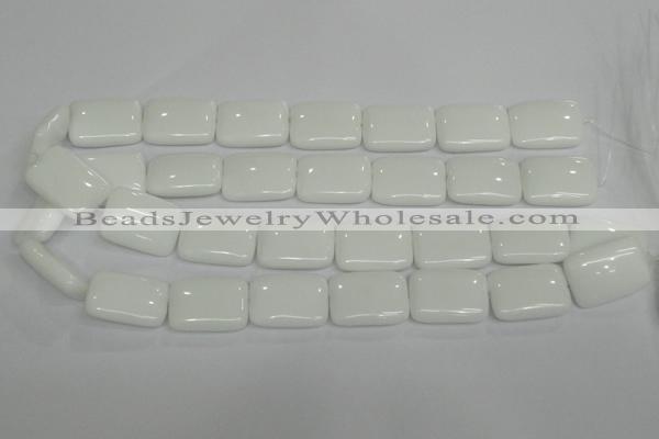 CPB123 15.5 inches 18*25mm rectangle white porcelain beads wholesale