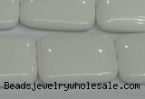 CPB124 15.5 inches 22*30mm rectangle white porcelain beads wholesale