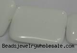 CPB125 15.5 inches 30*40mm rectangle white porcelain beads wholesale