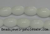 CPB17 15.5 inches 10*14mm rice white porcelain beads wholesale