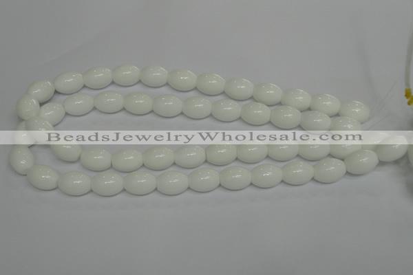 CPB17 15.5 inches 10*14mm rice white porcelain beads wholesale