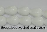 CPB22 15.5 inches 10*14mm teardrop white porcelain beads wholesale