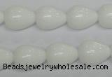 CPB23 15.5 inches 12*16mm teardrop white porcelain beads wholesale