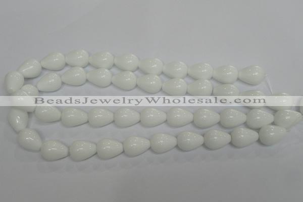 CPB24 15.5 inches 13*18mm teardrop white porcelain beads wholesale