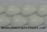 CPB25 15.5 inches 15*20mm teardrop white porcelain beads wholesale