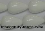 CPB26 15.5 inches 15*25mm teardrop white porcelain beads wholesale