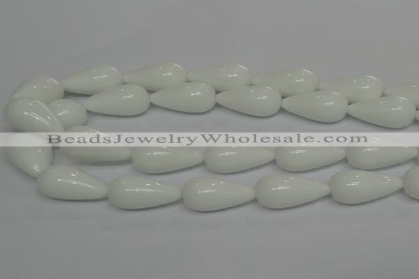 CPB27 15.5 inches 10*30mm teardrop white porcelain beads wholesale