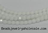 CPB31 15.5 inches 4mm faceted round white porcelain beads wholesale