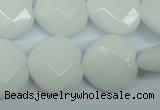 CPB313 15 inches 18*18mm faceted heart white porcelain beads