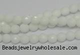 CPB32 15.5 inches 6mm faceted round white porcelain beads wholesale