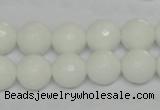 CPB35 15.5 inches 12mm faceted round white porcelain beads wholesale