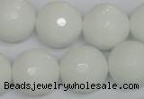 CPB38 15.5 inches 18mm faceted round white porcelain beads wholesale