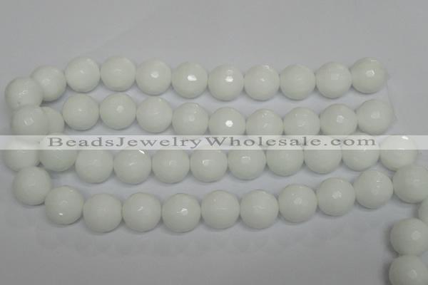 CPB38 15.5 inches 18mm faceted round white porcelain beads wholesale