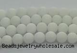 CPB410 15.5 inches 4mm round matte white porcelain beads