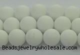 CPB412 15.5 inches 8mm round matte white porcelain beads