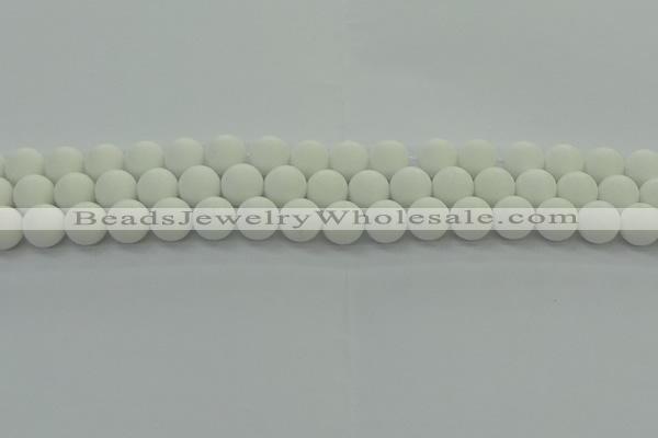 CPB413 15.5 inches 10mm round matte white porcelain beads